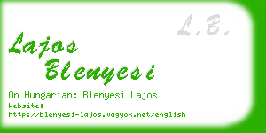 lajos blenyesi business card